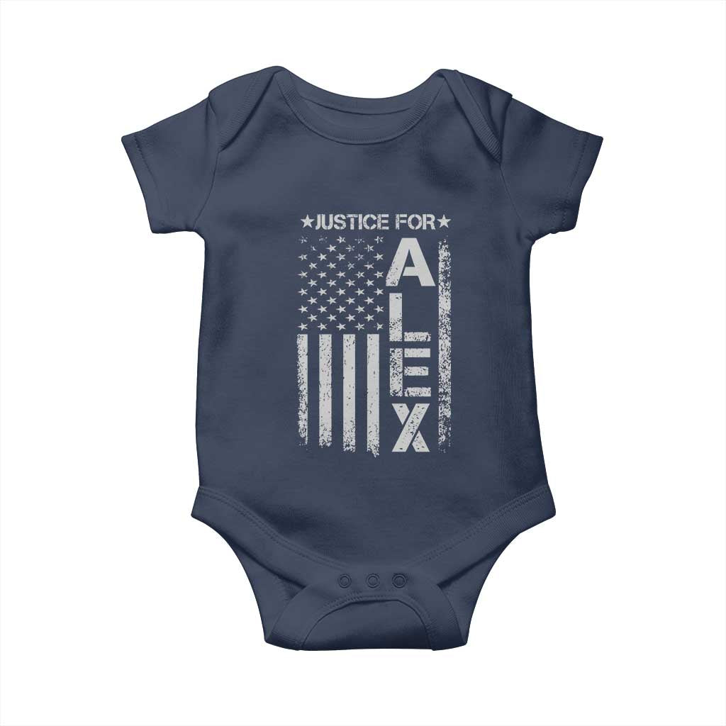 Justice for Alex Pretti American Flag Baby Onesie Minneapolis Jan 24 2026 Memorial Tribute