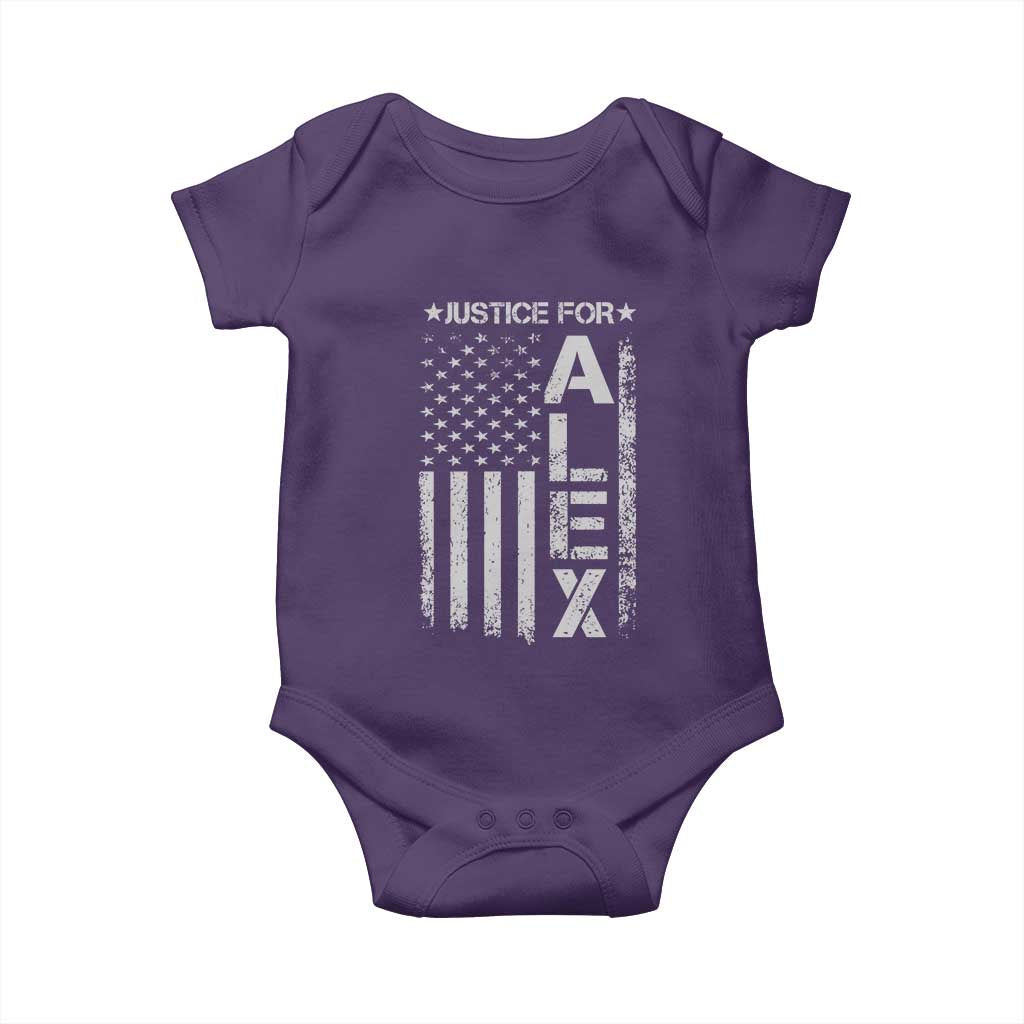 Justice for Alex Pretti American Flag Baby Onesie Minneapolis Jan 24 2026 Memorial Tribute
