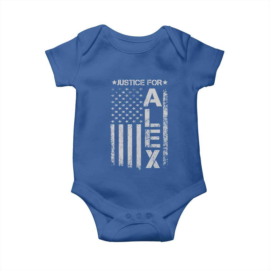 Justice for Alex Pretti American Flag Baby Onesie Minneapolis Jan 24 2026 Memorial Tribute