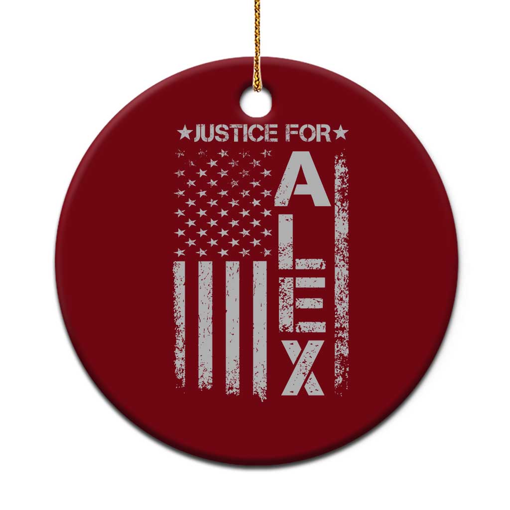 Justice for Alex Pretti American Flag Ceramic Ornament Minneapolis Jan 24 2026 Memorial Tribute