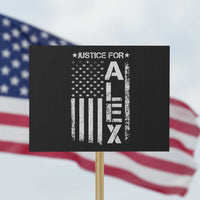 Justice for Alex Pretti American Flag Protest Sign Minneapolis Jan 24 2026 Memorial Tribute