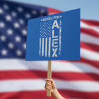 Justice for Alex Pretti American Flag Protest Sign Minneapolis Jan 24 2026 Memorial Tribute