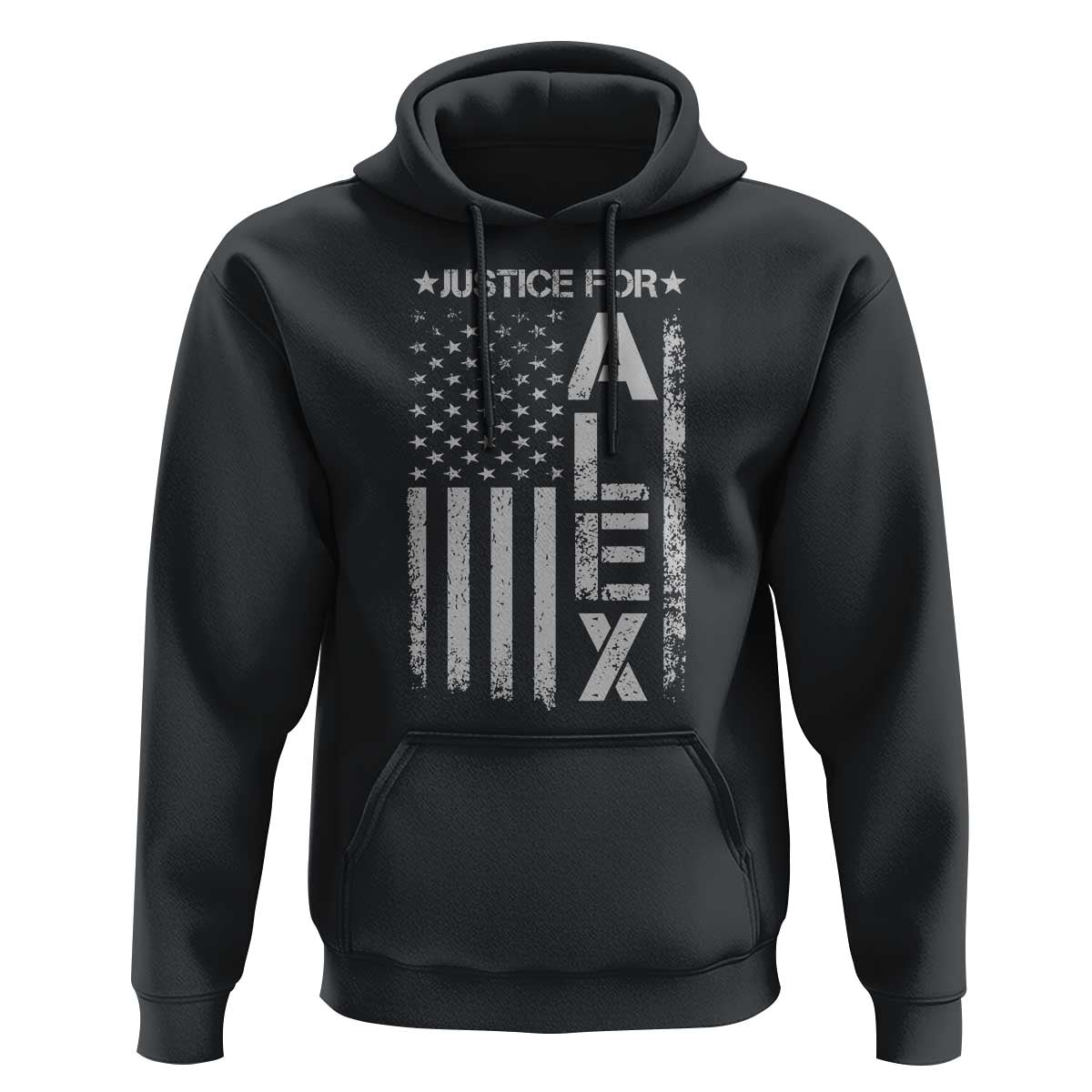 Justice for Alex Pretti American Flag Hoodie Minneapolis Jan 24 2026 Memorial Tribute