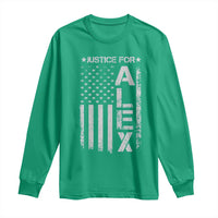 Justice for Alex Pretti American Flag Long Sleeve Shirt Minneapolis Jan 24 2026 Memorial Tribute