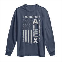 Justice for Alex Pretti American Flag Long Sleeve Shirt Minneapolis Jan 24 2026 Memorial Tribute
