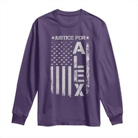 Justice for Alex Pretti American Flag Long Sleeve Shirt Minneapolis Jan 24 2026 Memorial Tribute