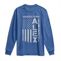 Justice for Alex Pretti American Flag Long Sleeve Shirt Minneapolis Jan 24 2026 Memorial Tribute