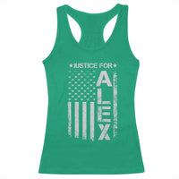 Justice for Alex Pretti American Flag Racerback Tank Top Minneapolis Jan 24 2026 Memorial Tribute