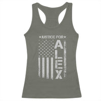 Justice for Alex Pretti American Flag Racerback Tank Top Minneapolis Jan 24 2026 Memorial Tribute