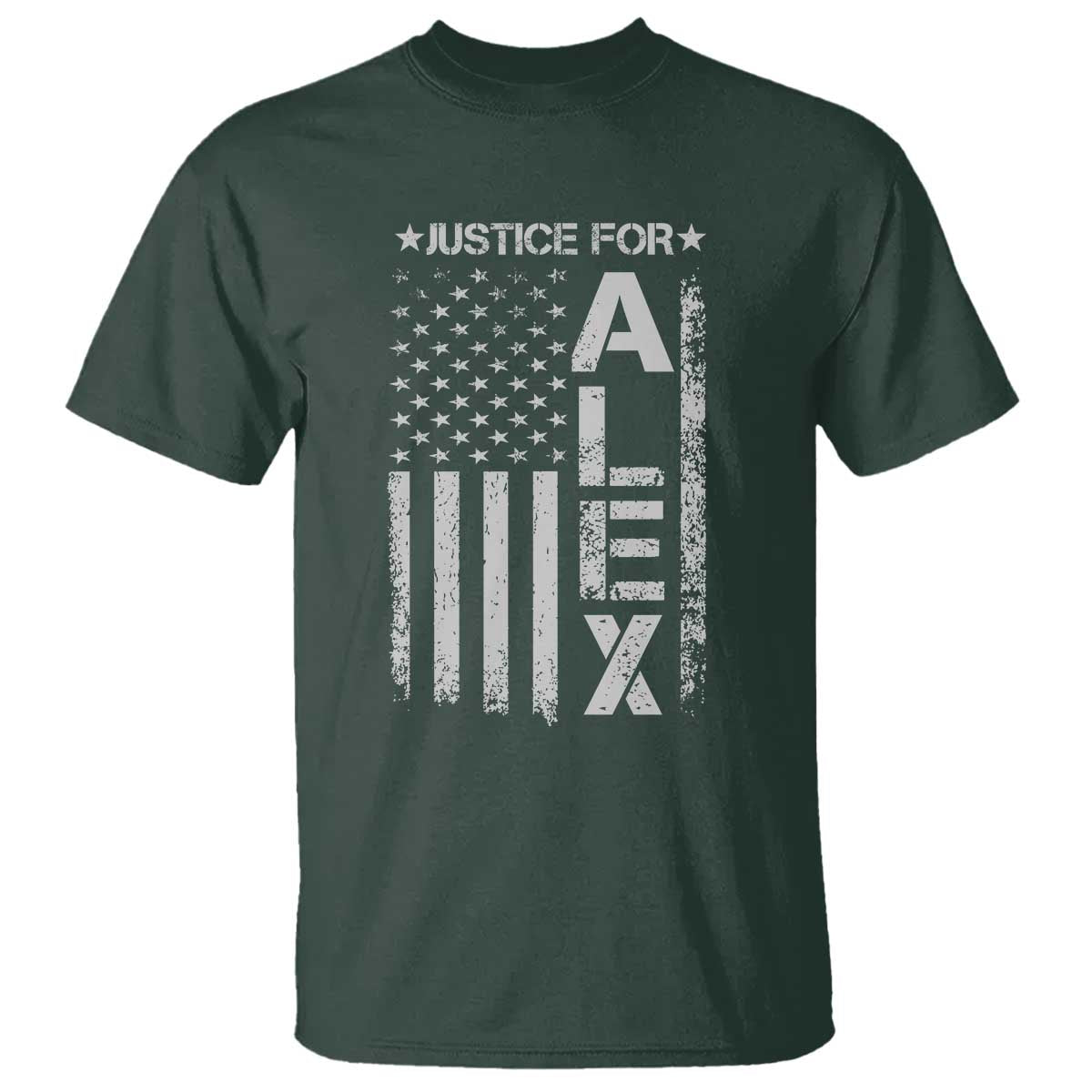 Justice for Alex Pretti American Flag T Shirt Minneapolis Jan 24 2026 Memorial Tribute