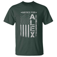 Justice for Alex Pretti American Flag T Shirt Minneapolis Jan 24 2026 Memorial Tribute