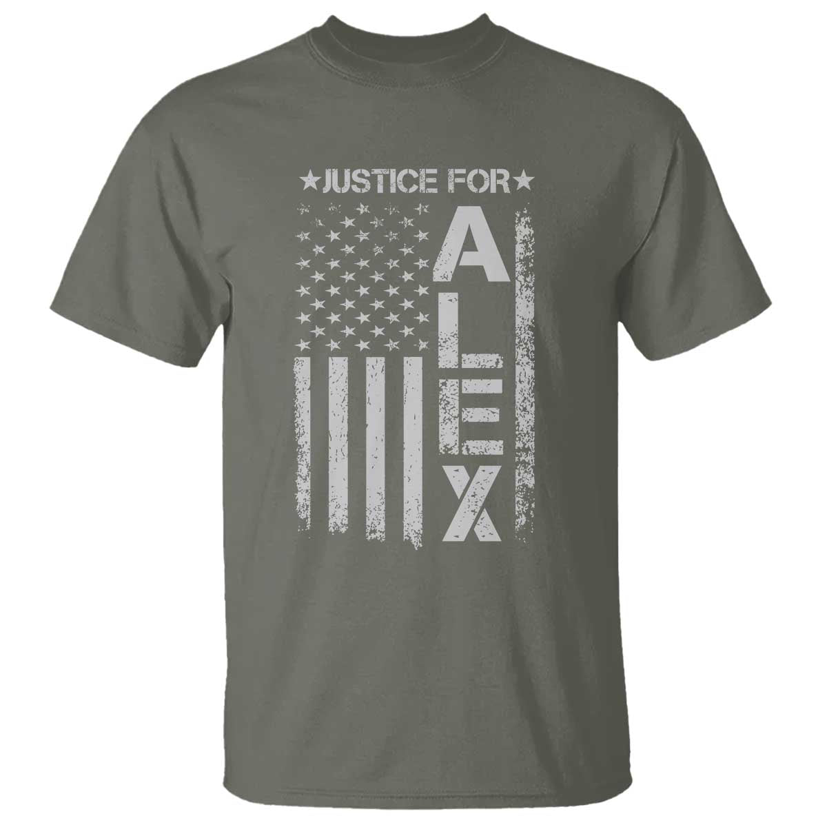 Justice for Alex Pretti American Flag T Shirt Minneapolis Jan 24 2026 Memorial Tribute