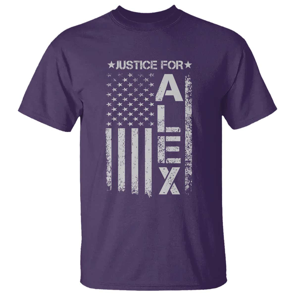Justice for Alex Pretti American Flag T Shirt Minneapolis Jan 24 2026 Memorial Tribute