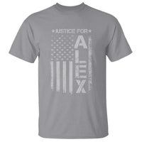 Justice for Alex Pretti American Flag T Shirt Minneapolis Jan 24 2026 Memorial Tribute