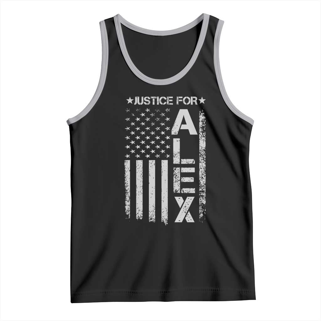 Justice for Alex Pretti American Flag Tank Top Minneapolis Jan 24 2026 Memorial Tribute