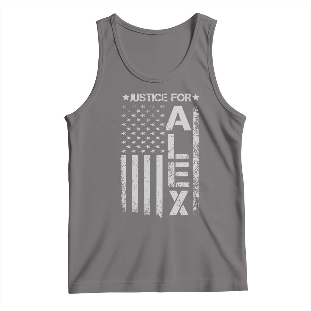 Justice for Alex Pretti American Flag Tank Top Minneapolis Jan 24 2026 Memorial Tribute