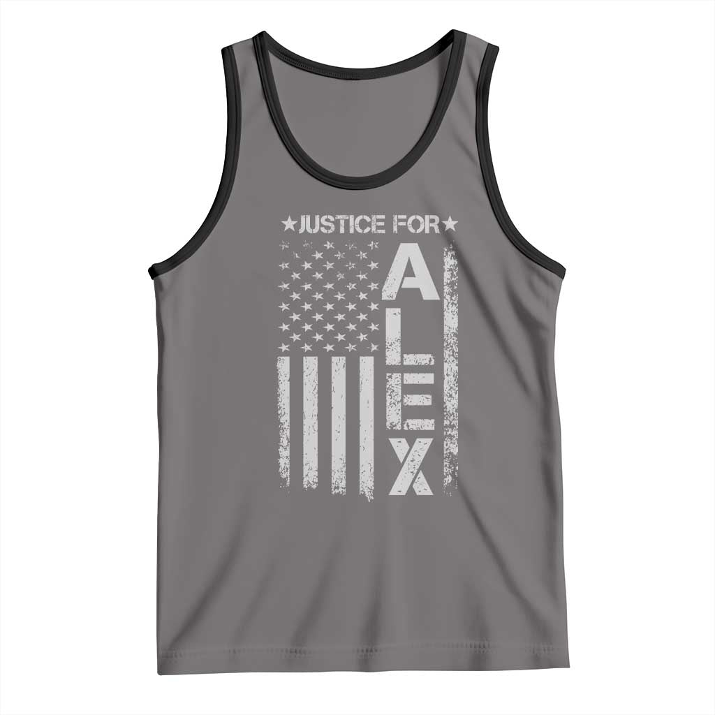 Justice for Alex Pretti American Flag Tank Top Minneapolis Jan 24 2026 Memorial Tribute