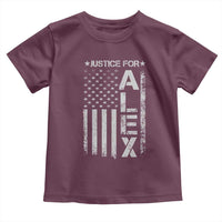 Justice for Alex Pretti American Flag Toddler T Shirt Minneapolis Jan 24 2026 Memorial Tribute