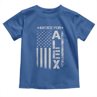 Justice for Alex Pretti American Flag Toddler T Shirt Minneapolis Jan 24 2026 Memorial Tribute