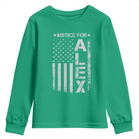 Justice for Alex Pretti American Flag Youth Sweatshirt Minneapolis Jan 24 2026 Memorial Tribute