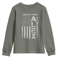 Justice for Alex Pretti American Flag Youth Sweatshirt Minneapolis Jan 24 2026 Memorial Tribute