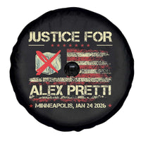 Justice for Alex Pretti Abolish Ice Protest Spare Tire Cover Minneapolis Jan 24 2026 American Flag