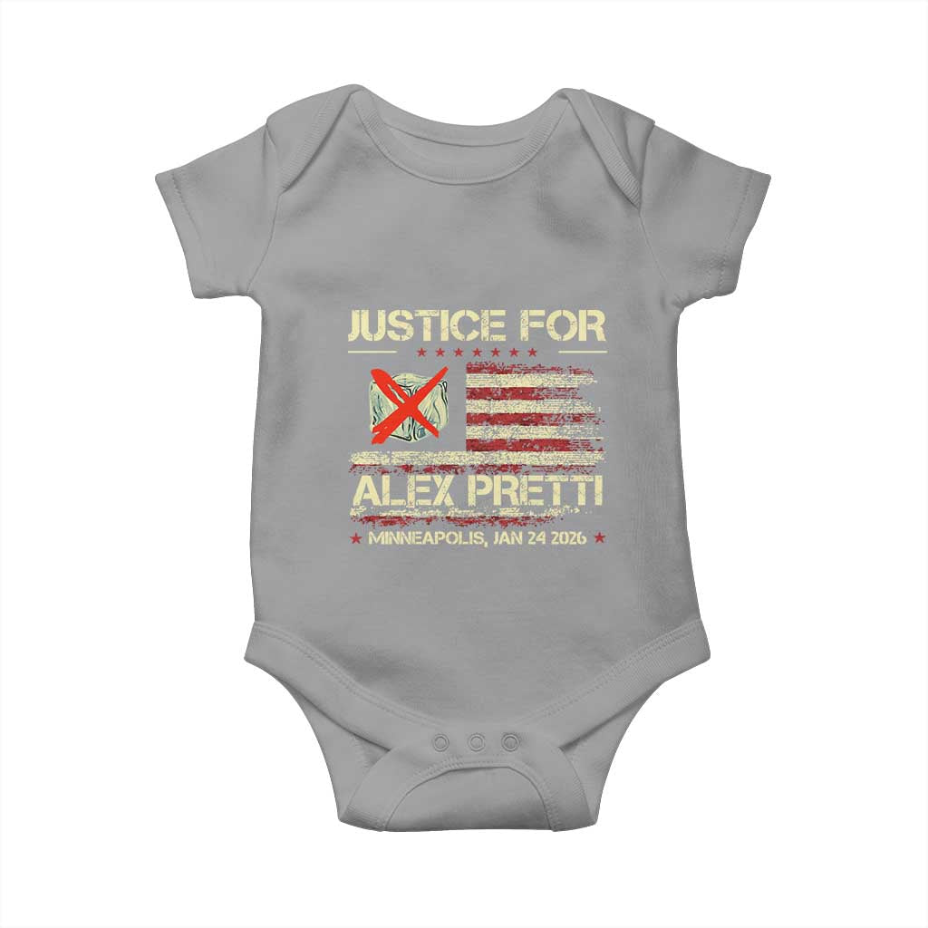 Justice for Alex Pretti Abolish Ice Protest Baby Onesie Minneapolis Jan 24 2026 American Flag