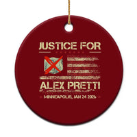 Justice for Alex Pretti Abolish Ice Protest Ceramic Ornament Minneapolis Jan 24 2026 American Flag