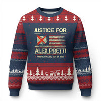 Justice for Alex Pretti Abolish Ice Protest Ugly Christmas Sweater Minneapolis Jan 24 2026 American Flag