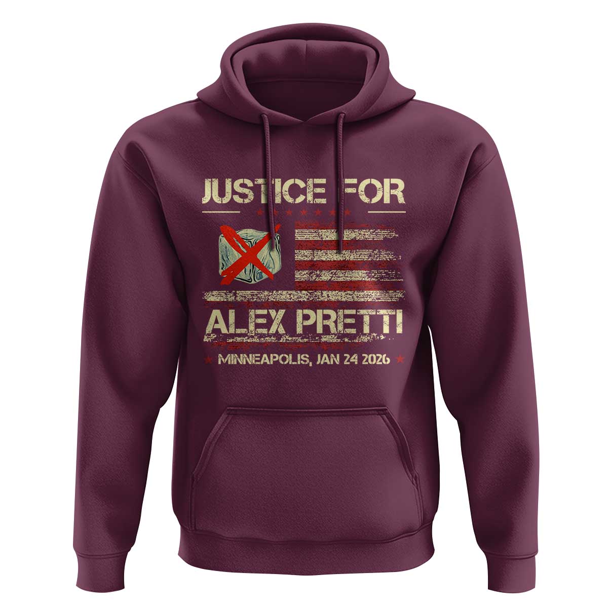 Justice for Alex Pretti Abolish Ice Protest Hoodie Minneapolis Jan 24 2026 American Flag