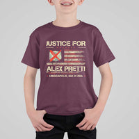 Justice for Alex Pretti Abolish Ice Protest T Shirt For Kid Minneapolis Jan 24 2026 American Flag
