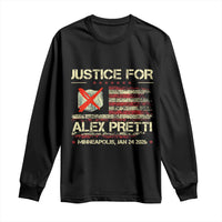 Justice for Alex Pretti Abolish Ice Protest Long Sleeve Shirt Minneapolis Jan 24 2026 American Flag
