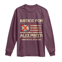 Justice for Alex Pretti Abolish Ice Protest Long Sleeve Shirt Minneapolis Jan 24 2026 American Flag