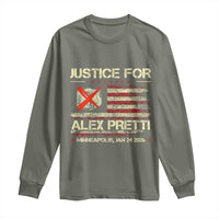 Justice for Alex Pretti Abolish Ice Protest Long Sleeve Shirt Minneapolis Jan 24 2026 American Flag