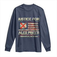 Justice for Alex Pretti Abolish Ice Protest Long Sleeve Shirt Minneapolis Jan 24 2026 American Flag