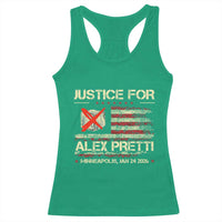 Justice for Alex Pretti Abolish Ice Protest Racerback Tank Top Minneapolis Jan 24 2026 American Flag