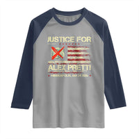 Justice for Alex Pretti Abolish Ice Protest Raglan Shirt Minneapolis Jan 24 2026 American Flag