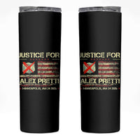 Justice for Alex Pretti Abolish Ice Protest Skinny Tumbler Minneapolis Jan 24 2026 American Flag