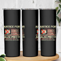 Justice for Alex Pretti Abolish Ice Protest Skinny Tumbler Minneapolis Jan 24 2026 American Flag