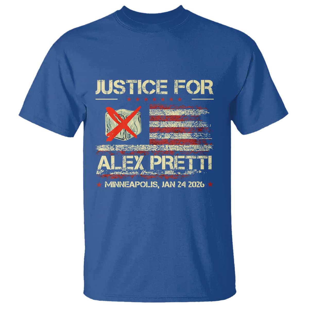 Justice for Alex Pretti Abolish Ice Protest T Shirt Minneapolis Jan 24 2026 American Flag
