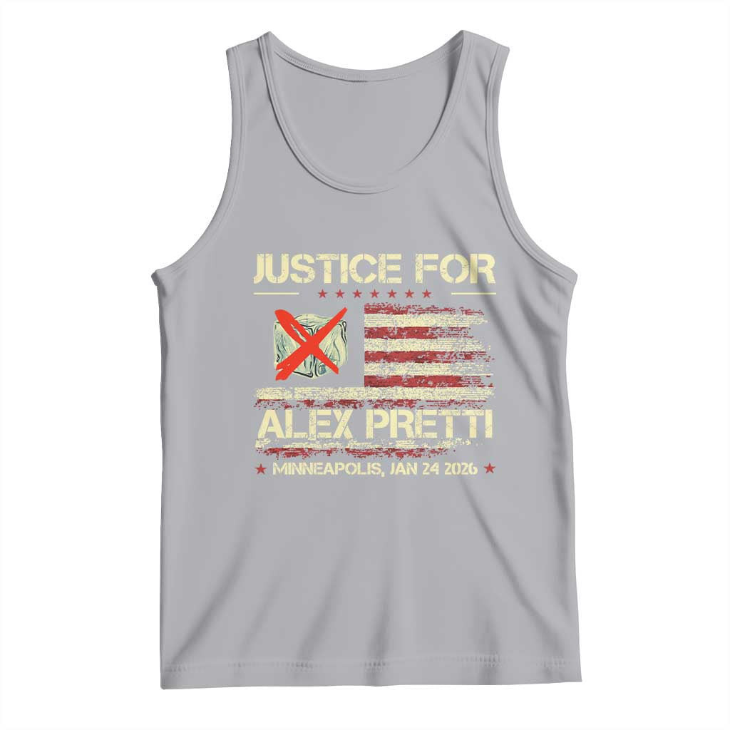 Justice for Alex Pretti Abolish Ice Protest Tank Top Minneapolis Jan 24 2026 American Flag