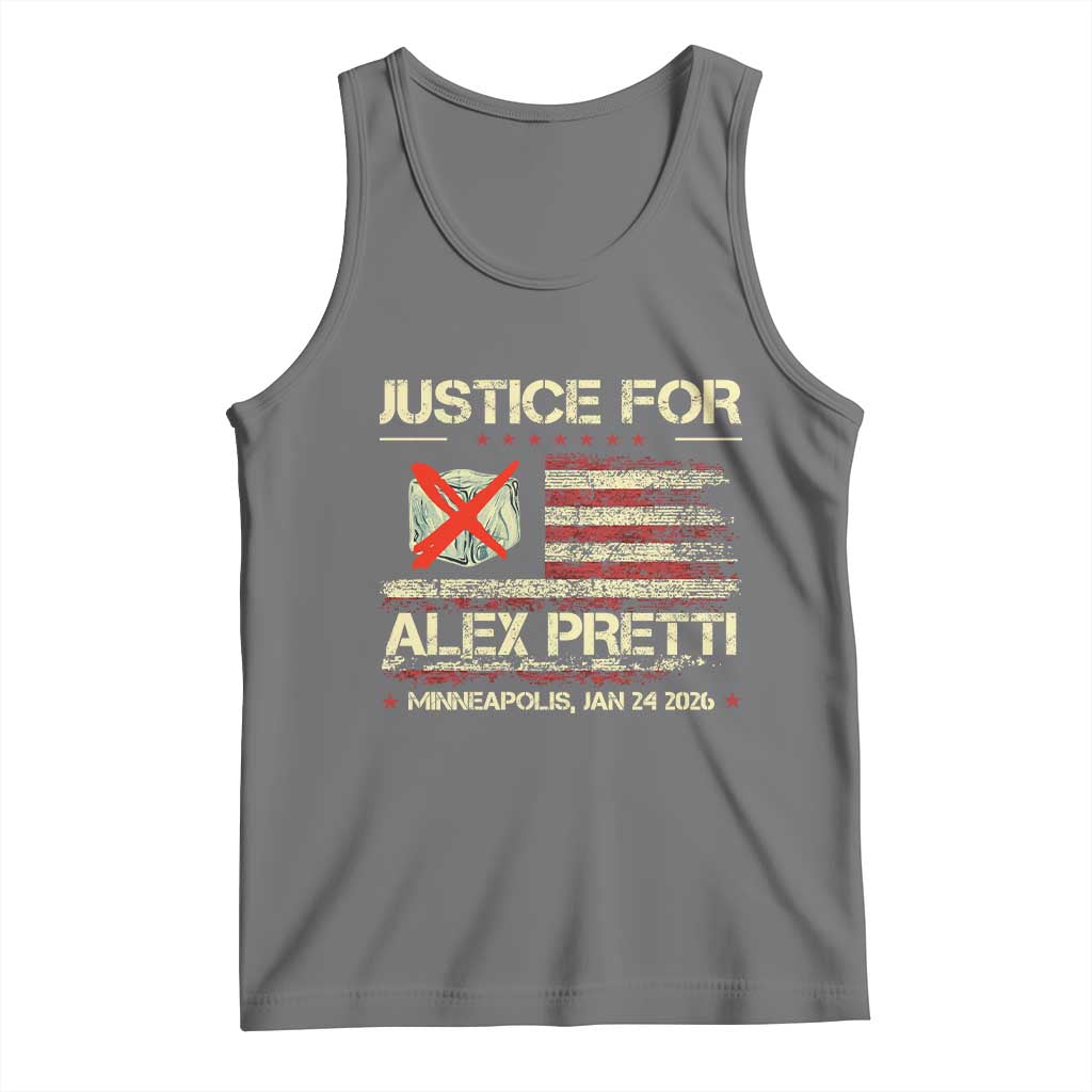 Justice for Alex Pretti Abolish Ice Protest Tank Top Minneapolis Jan 24 2026 American Flag