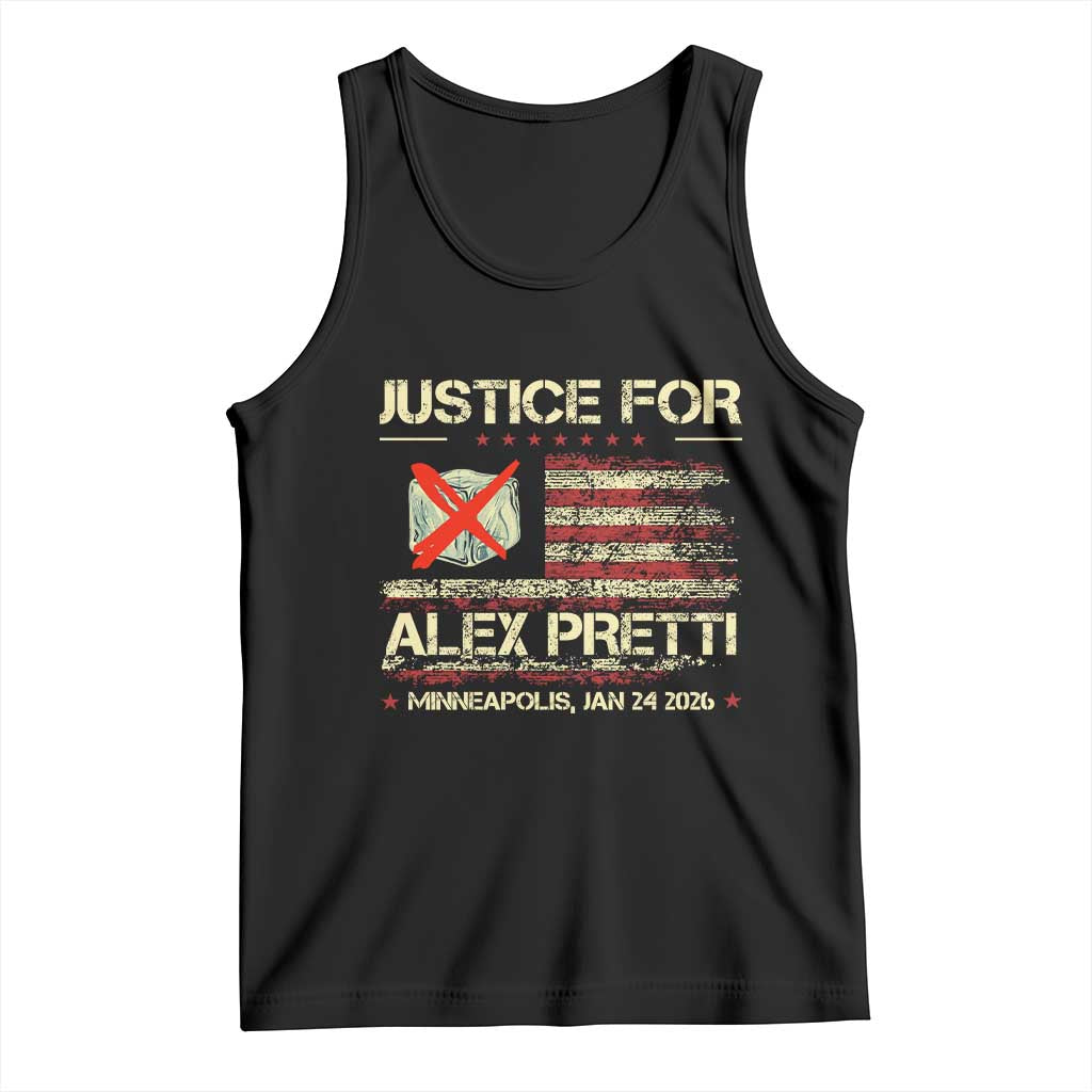 Justice for Alex Pretti Abolish Ice Protest Tank Top Minneapolis Jan 24 2026 American Flag