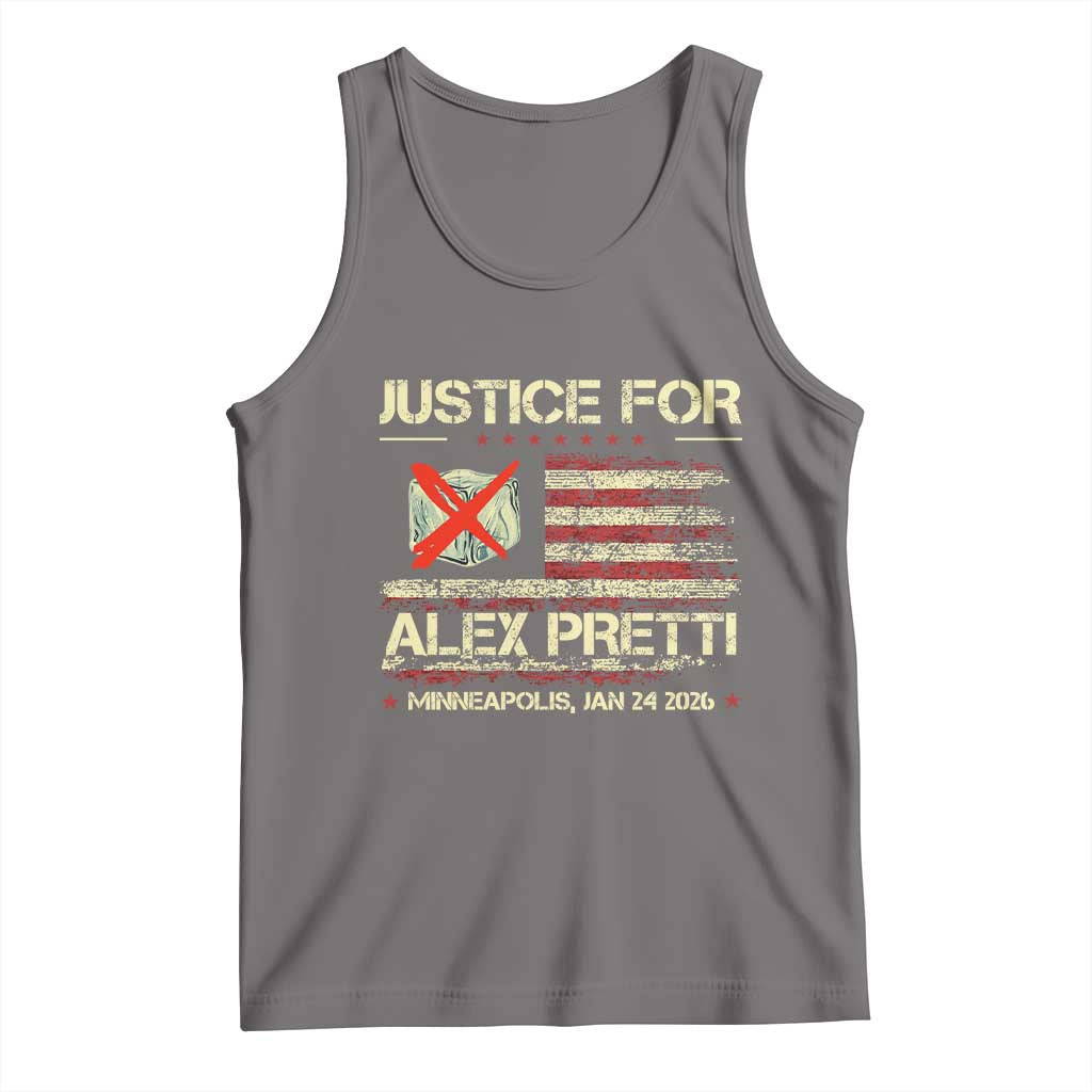 Justice for Alex Pretti Abolish Ice Protest Tank Top Minneapolis Jan 24 2026 American Flag