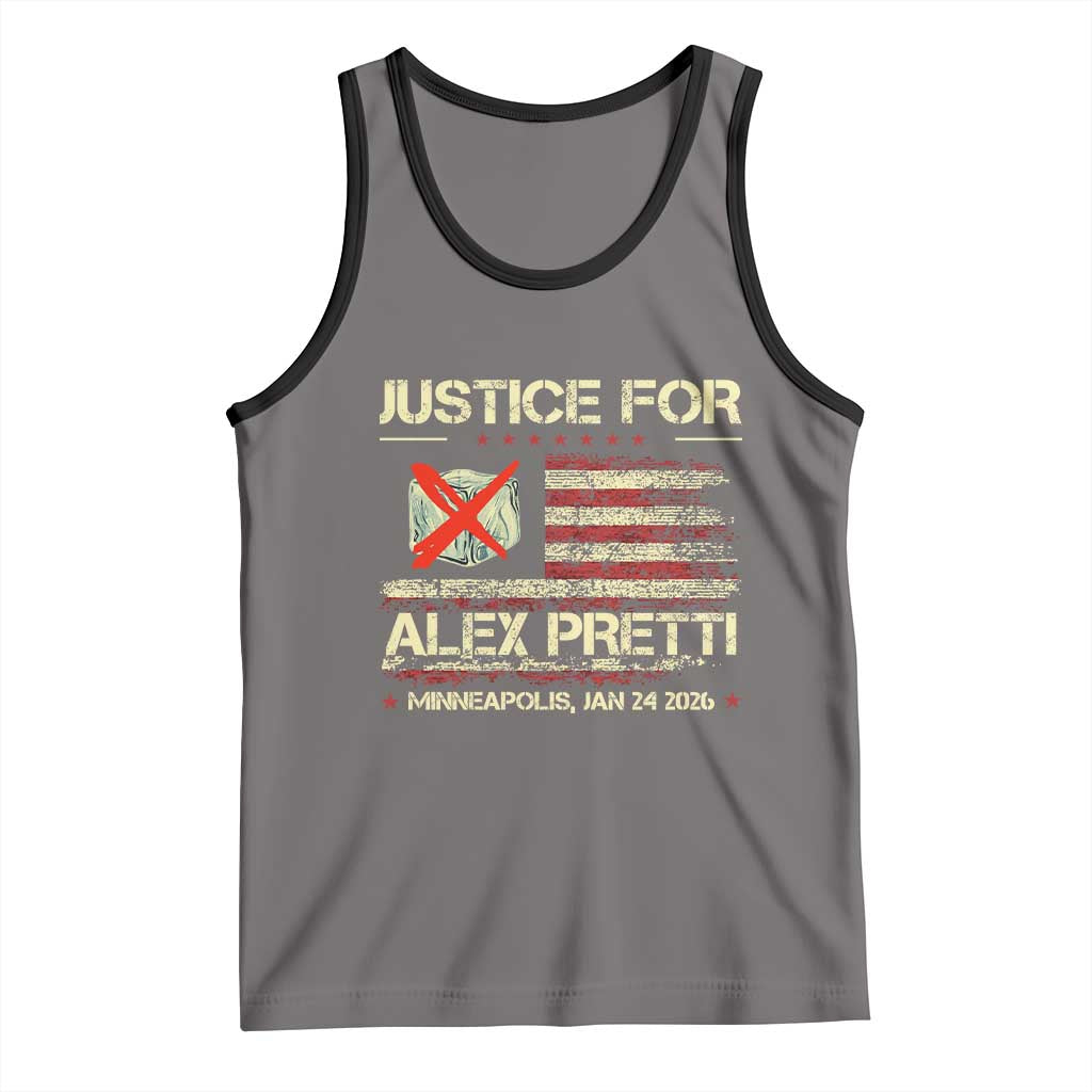 Justice for Alex Pretti Abolish Ice Protest Tank Top Minneapolis Jan 24 2026 American Flag
