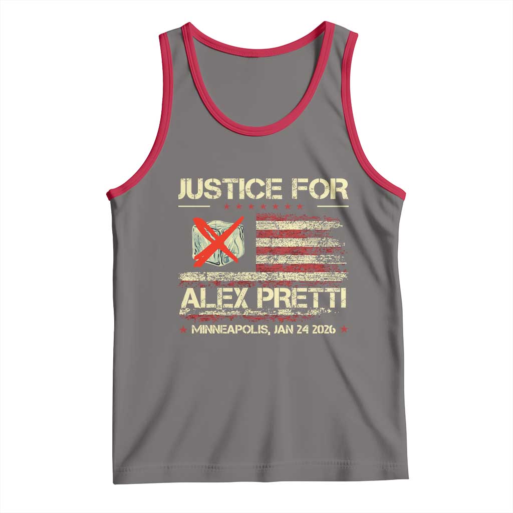 Justice for Alex Pretti Abolish Ice Protest Tank Top Minneapolis Jan 24 2026 American Flag