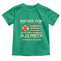 Justice for Alex Pretti Abolish Ice Protest Toddler T Shirt Minneapolis Jan 24 2026 American Flag