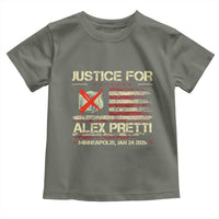 Justice for Alex Pretti Abolish Ice Protest Toddler T Shirt Minneapolis Jan 24 2026 American Flag