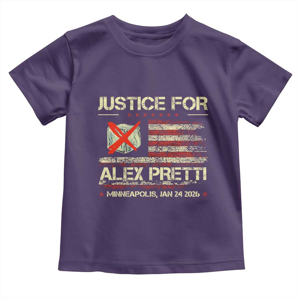 Justice for Alex Pretti Abolish Ice Protest Toddler T Shirt Minneapolis Jan 24 2026 American Flag