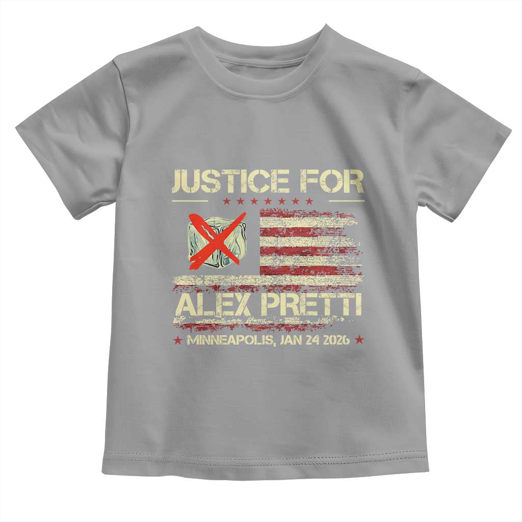 Justice for Alex Pretti Abolish Ice Protest Toddler T Shirt Minneapolis Jan 24 2026 American Flag